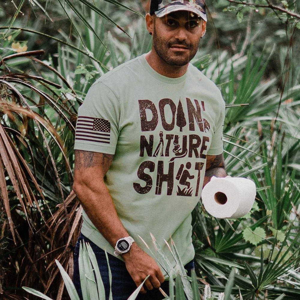 Doin' Nature Sh*t T-Shirt - Light Sage - Image 3