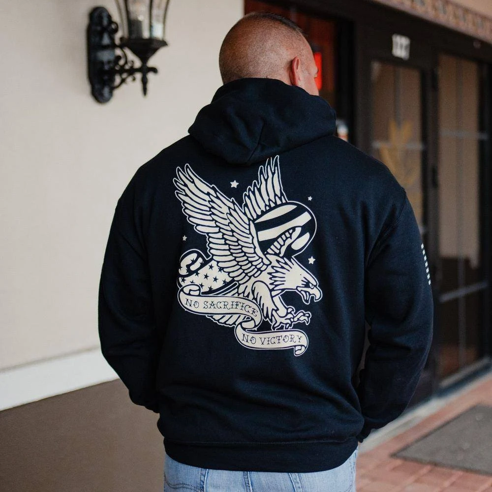 No Sacrifice No Victory Hoodie - Black - Image 2