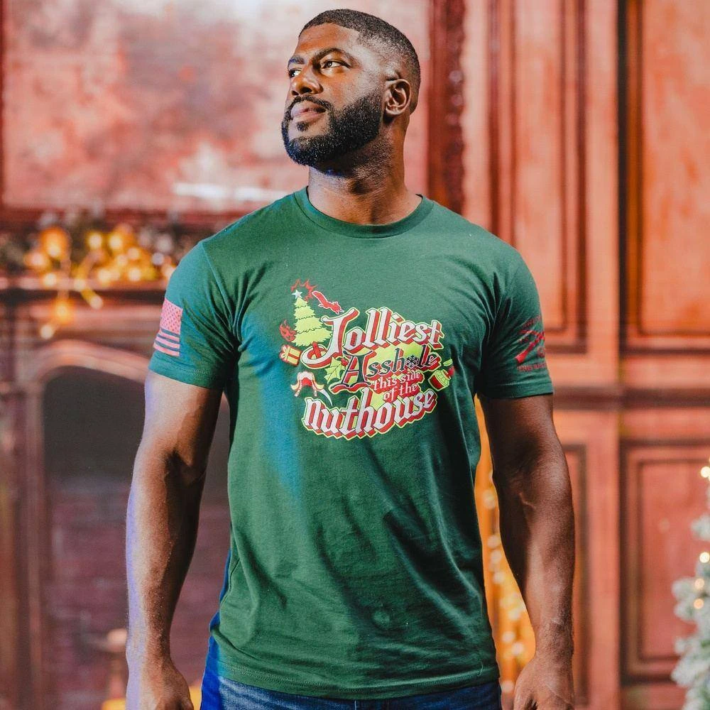 This Side Of The Nuthouse T-Shirt - Forest Green - Image 5