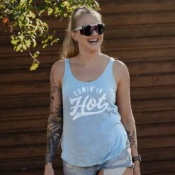 Women's Comin' In Hot Tank - Stonewash Denim