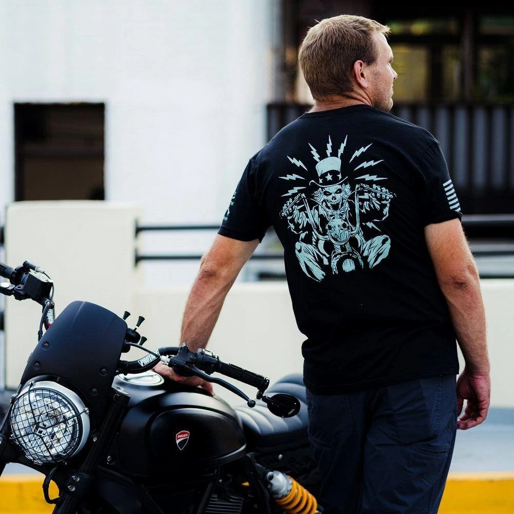 Uncle Sam Freedom Rider T-Shirt - Black - Image 5