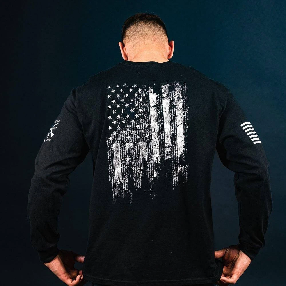 1776 Flag Long Sleeve - Black - Image 5