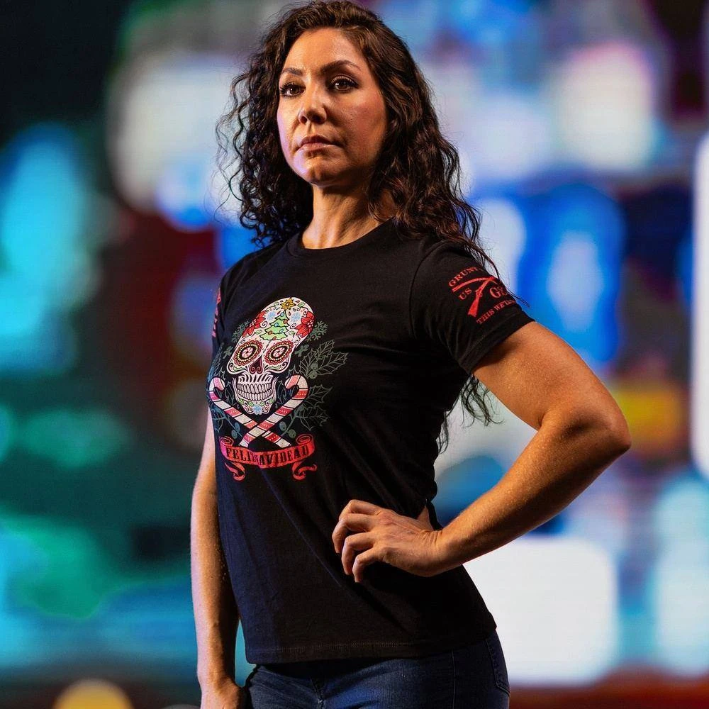 Women's Feliz Navidead Slim Fit T-Shirt - Black - Image 5