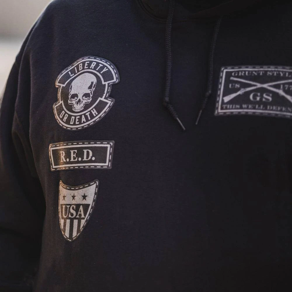 Patriot Patch Hoodie - Black - Image 3