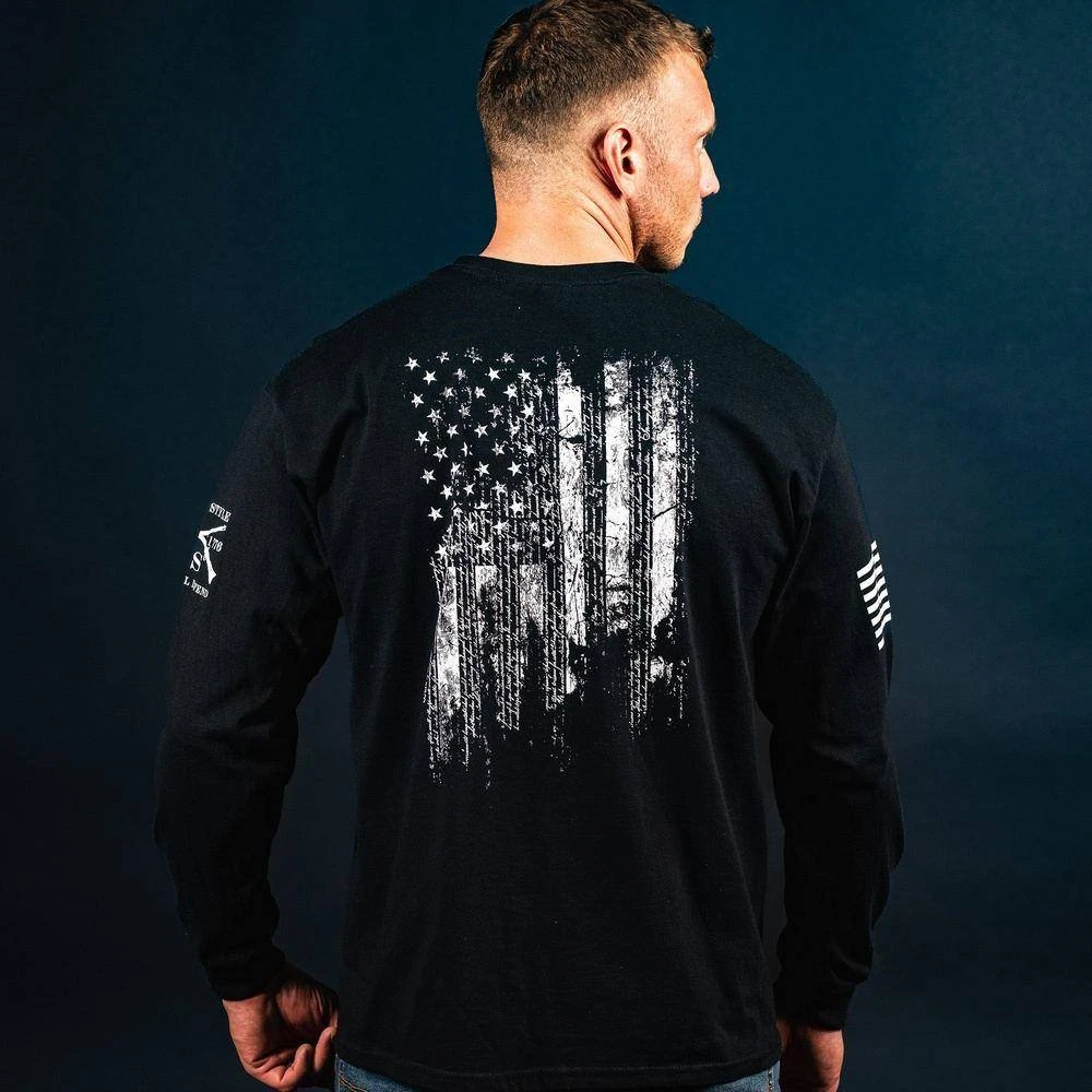1776 Flag Long Sleeve - Black - Image 6