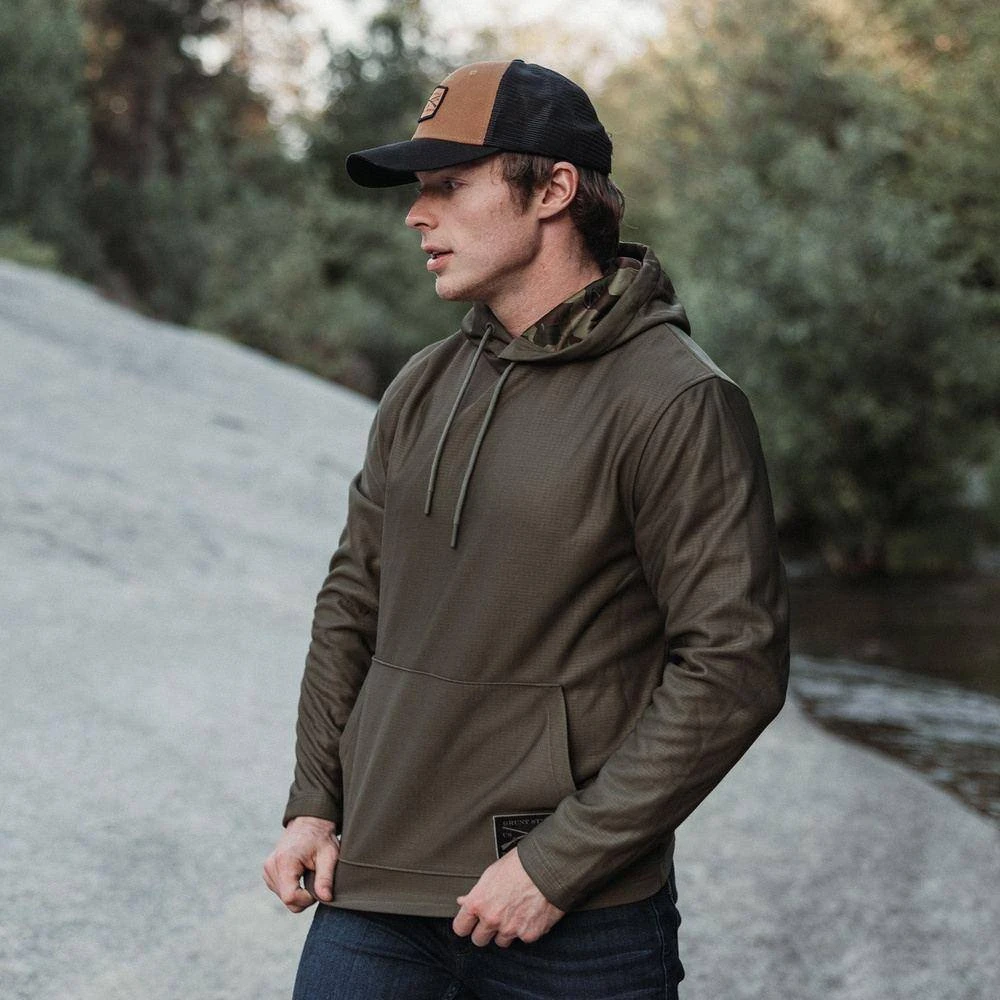 Men's Waffle Top Hoodie - Military Green - Image 5