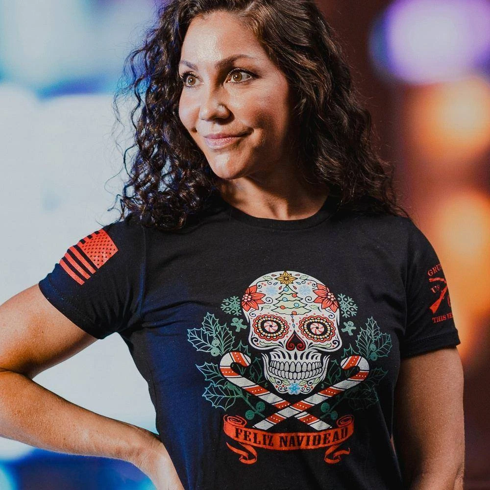 Women's Feliz Navidead Slim Fit T-Shirt - Black