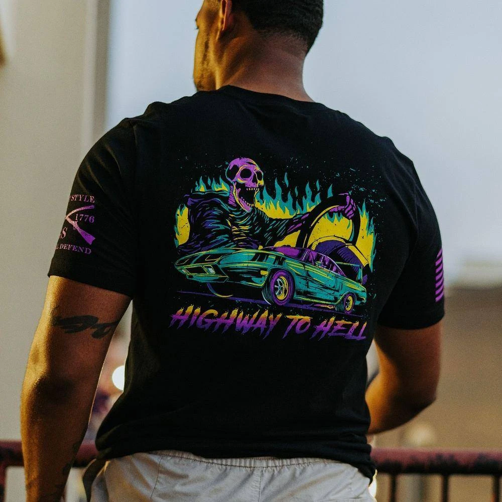 Highway To Hell T-Shirt - Black - Image 7