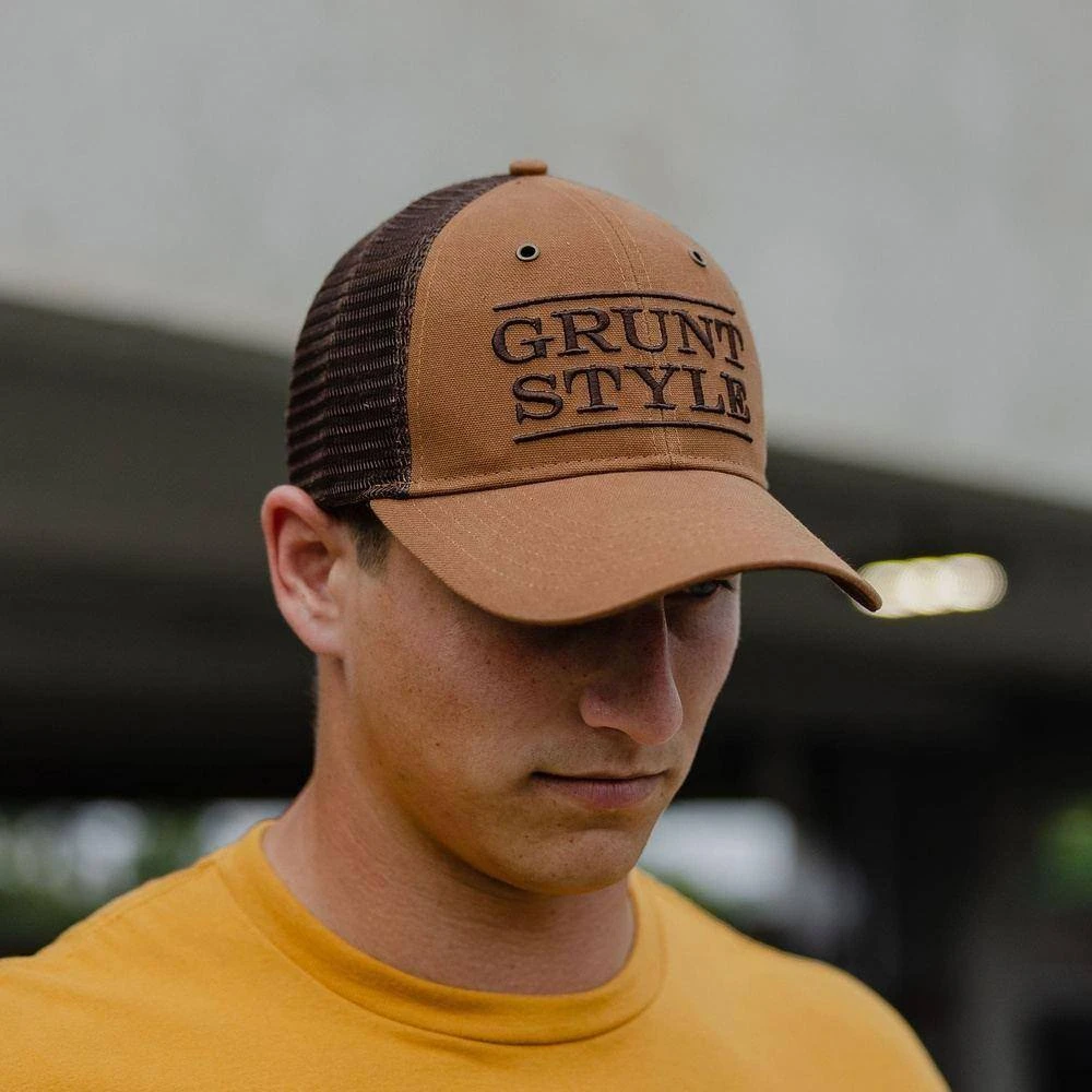 Accessories Grunt Style Stacked Logo - Canvas Hat - Image 3