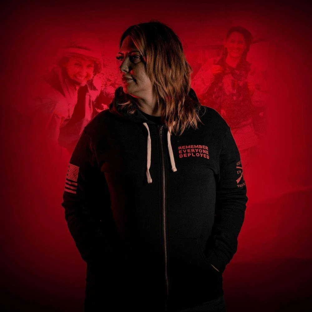 R.E.D. All Forces Premium Full Zip Hoodie - Black - Image 2