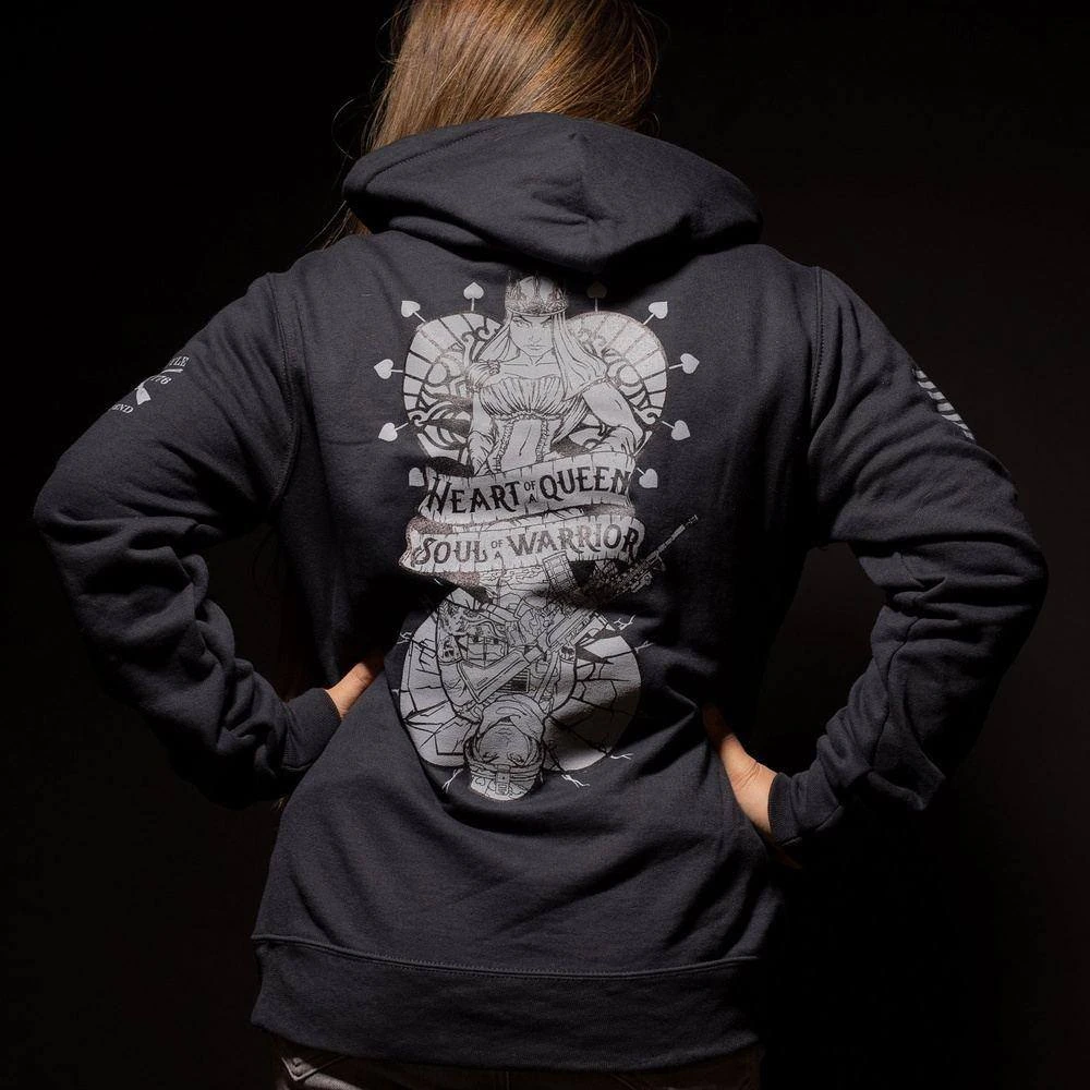 Women's Heart And Soul Of A Warrior Hoodie - Black