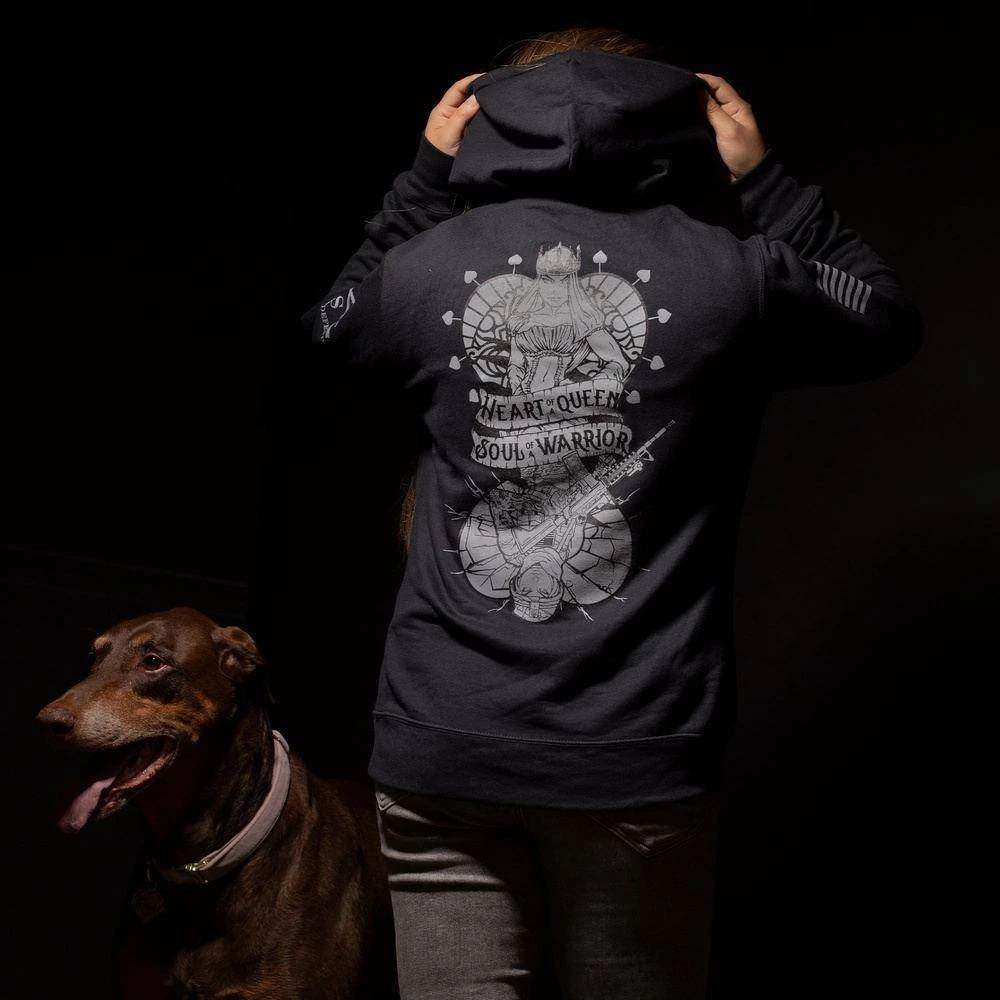 Women's Heart And Soul Of A Warrior Hoodie - Black - Image 3