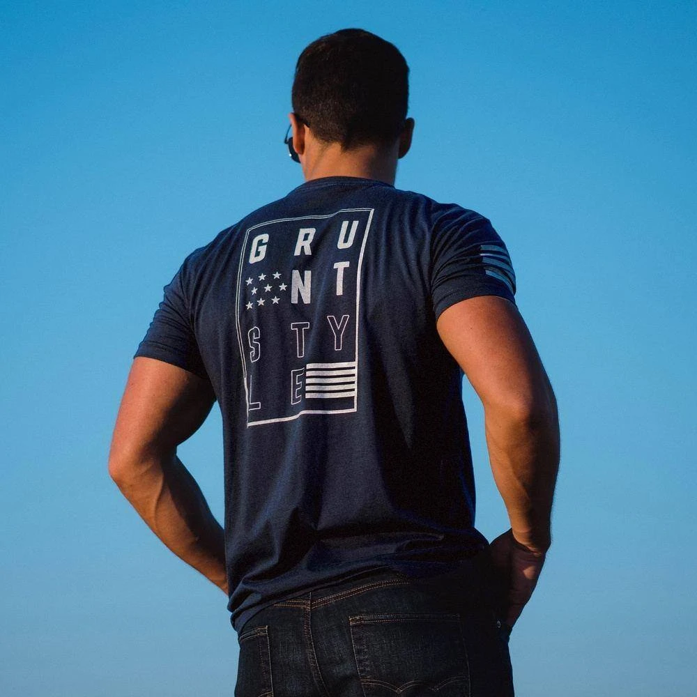 Stars And Stripes Logo T-Shirt - Navy - Image 2