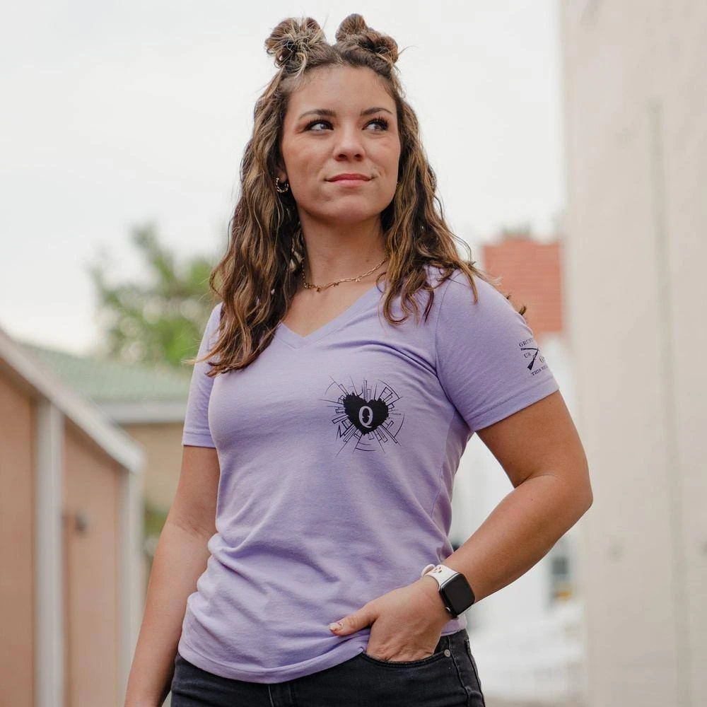 Women's Heart And Soul Of A Warrior V-Neck - Lavender - Image 3