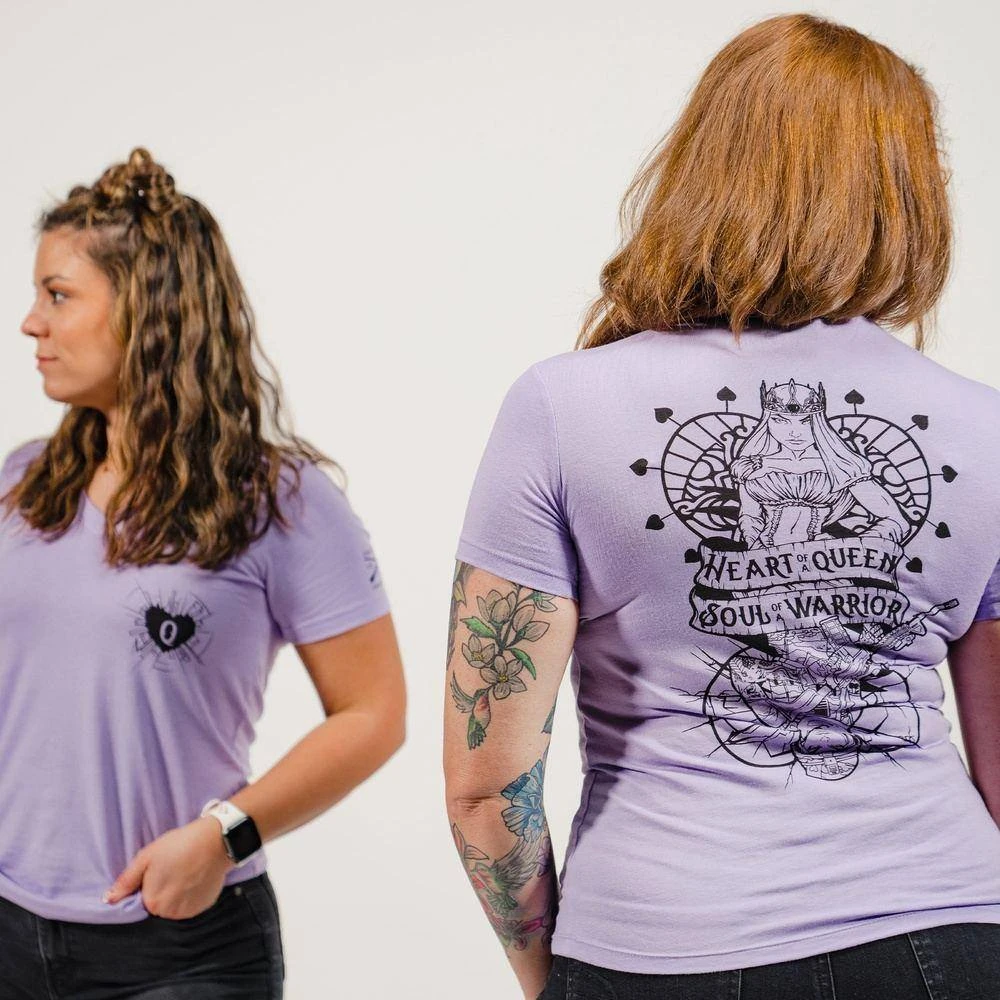 Women's Heart And Soul Of A Warrior V-Neck - Lavender
