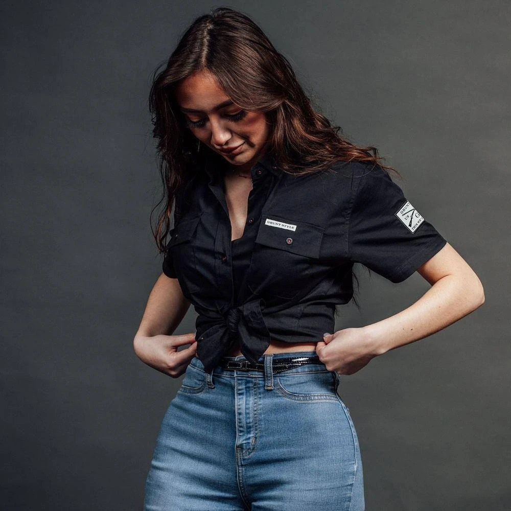 Women's Garage Button Down - Black - Image 8