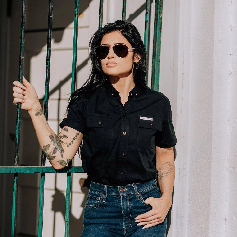 Women's Garage Button Down - Black - Image 2