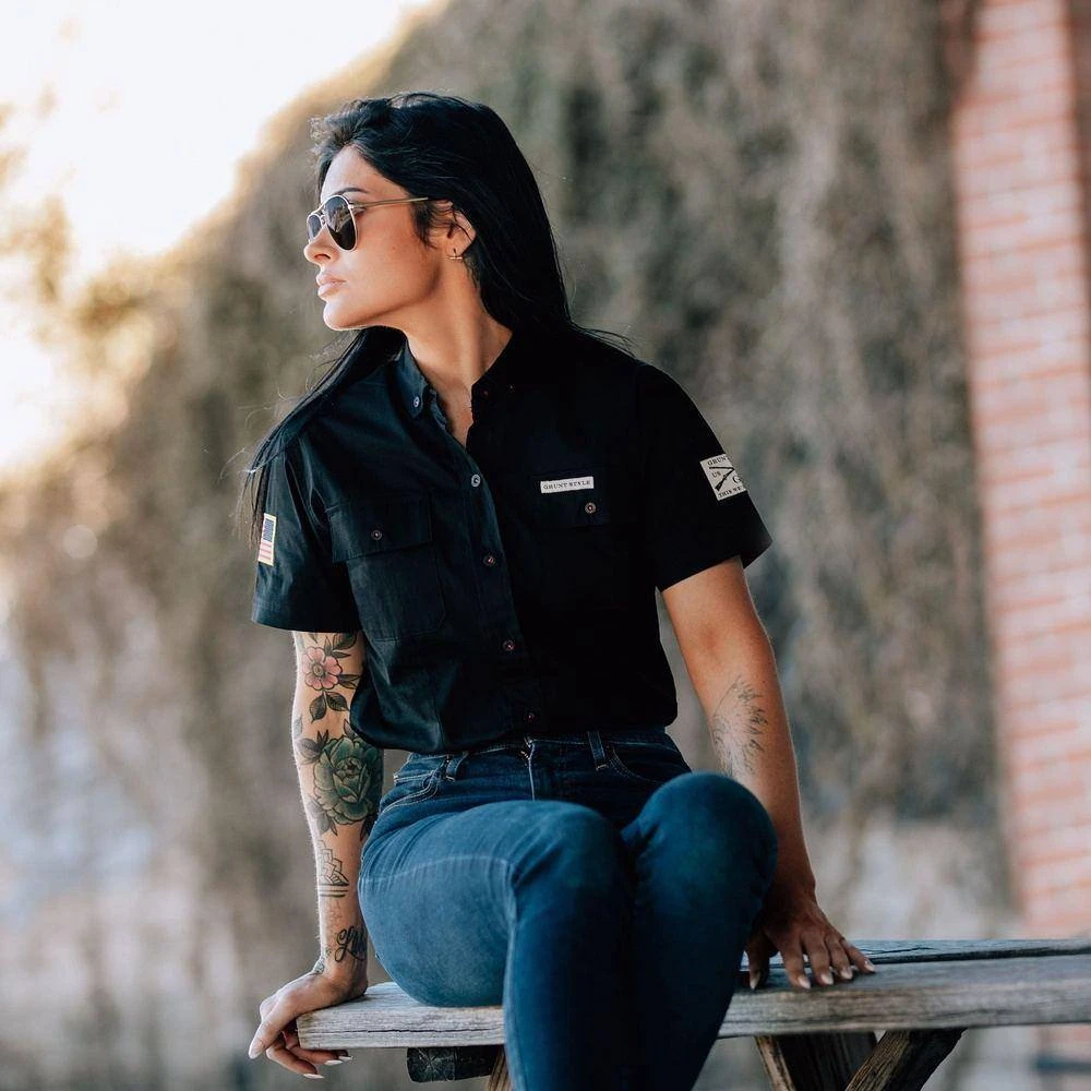 Women's Garage Button Down - Black - Image 5