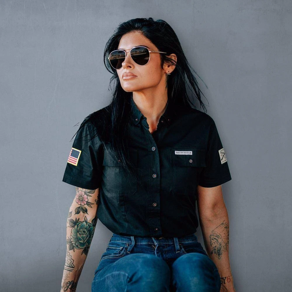 Women's Garage Button Down - Black - Image 4