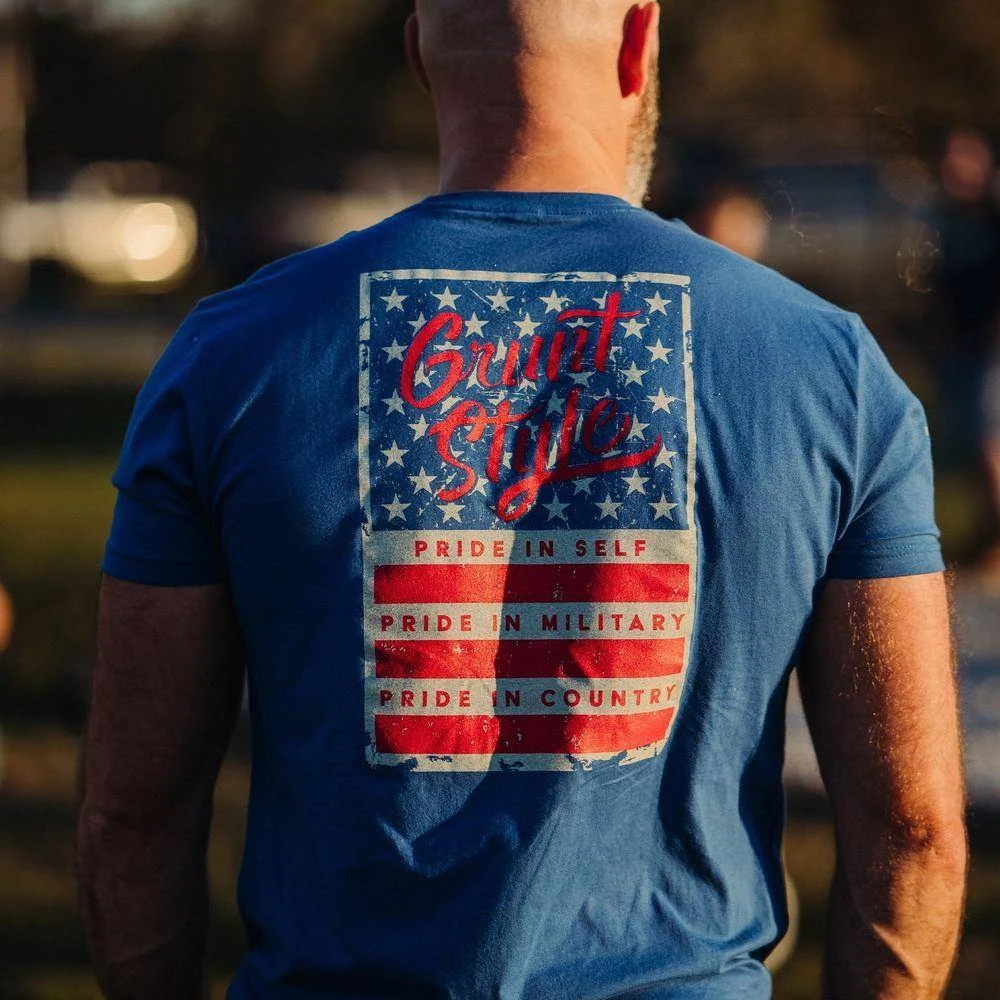 Grunt Style Stars & Bars T-Shirt - Royal - Image 4