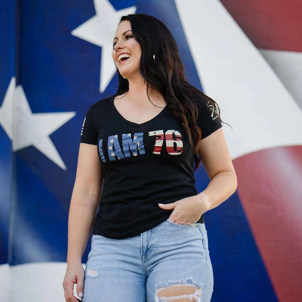 Women's I AM 76 V-Neck - Black - Image 6