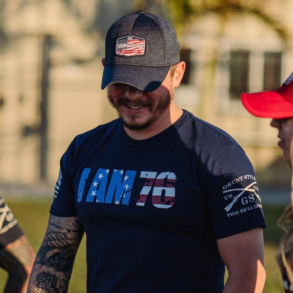 I AM 76 T-Shirt - Midnight Navy - Image 5