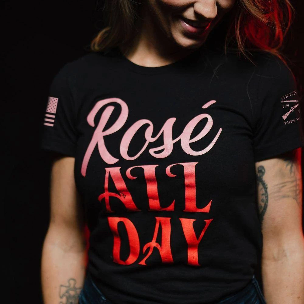 Women's Rosé All Day Slim Fit T-Shirt - Black - Image 5