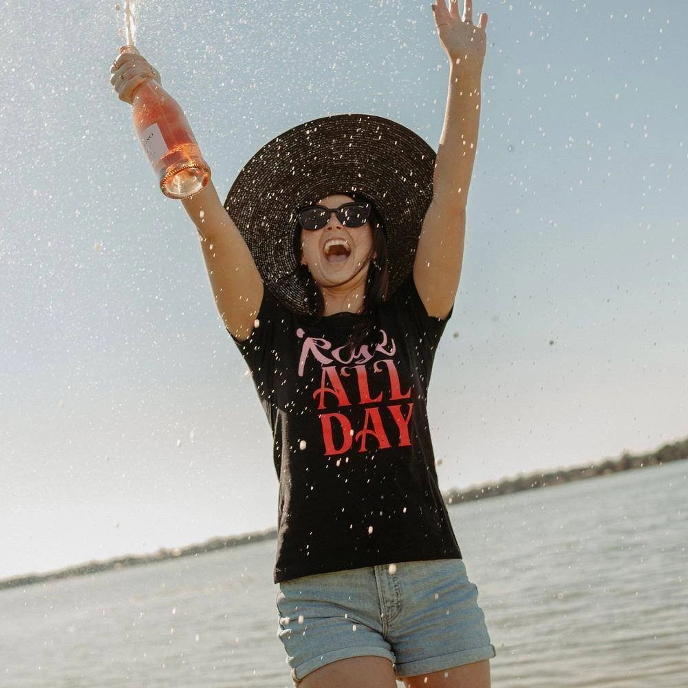 Women's Rosé All Day Slim Fit T-Shirt - Black - Image 4