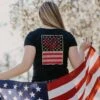 Women's Grunt Style Stars & Bars V-Neck - Black