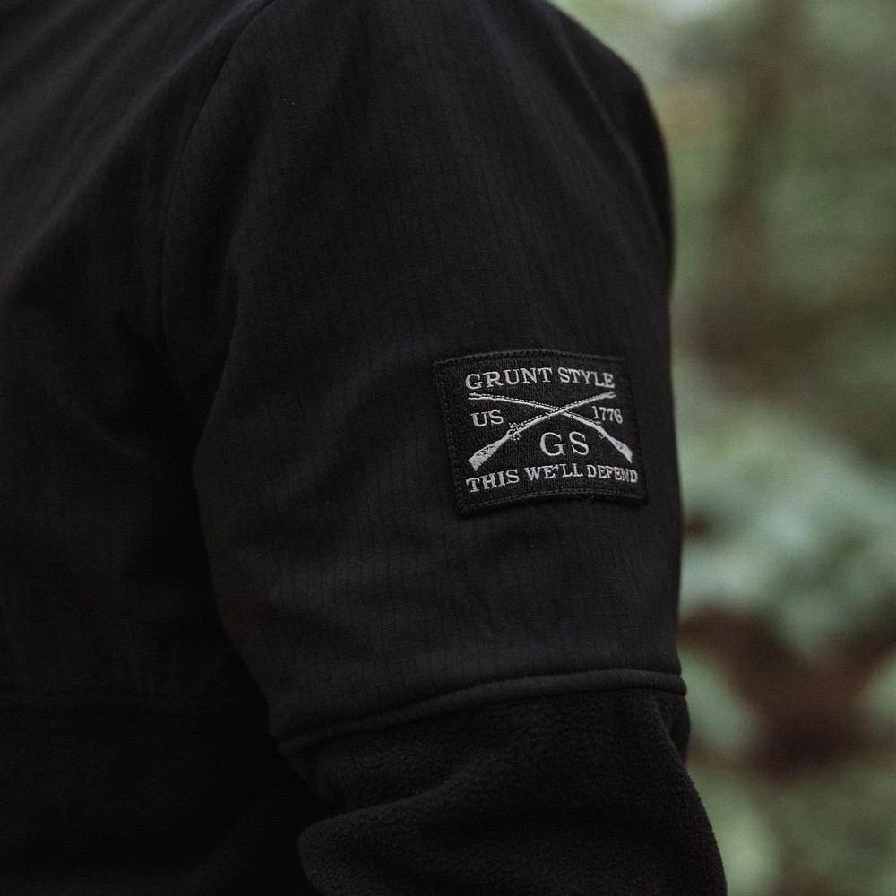 Men's Ripstop Hybrid Fleece Full-Zip Jacket - Black - Image 5