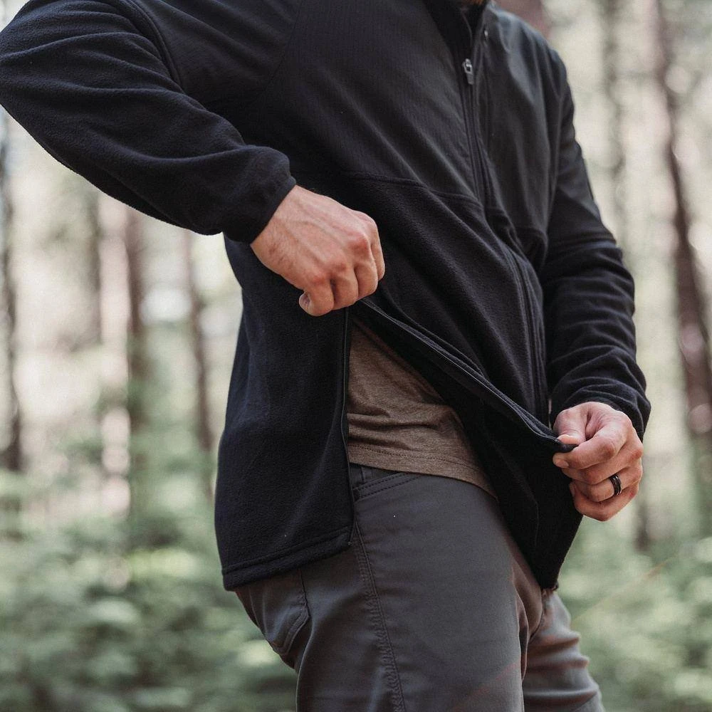 Men's Ripstop Hybrid Fleece Full-Zip Jacket - Black - Image 4