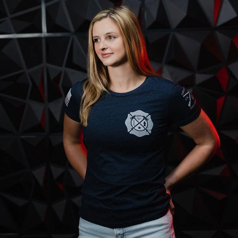 Women's Wherever Flames May Rage Slim Fit T-Shirt - Midnight Navy - Image 6