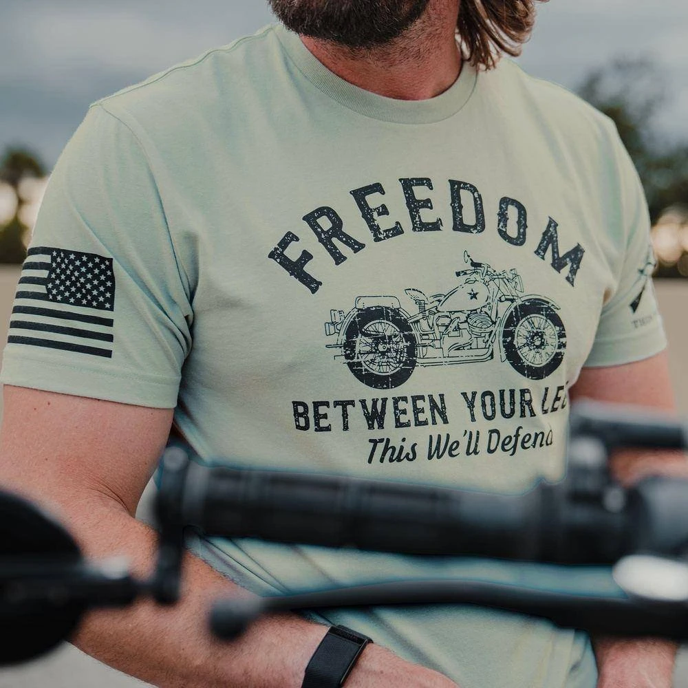 Freedom Between Your Legs T-Shirt - Light Sage - Image 2