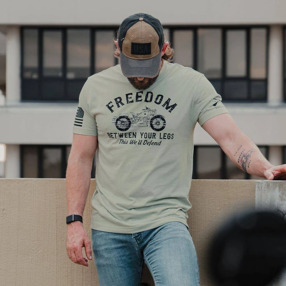 Freedom Between Your Legs T-Shirt - Light Sage - Image 5