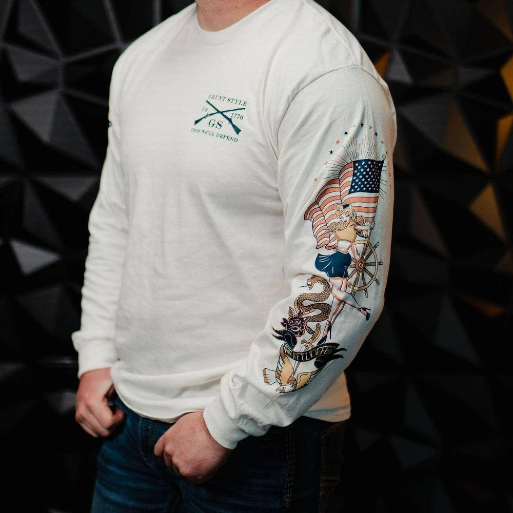 Nautical Pinup Long Sleeve - White - Image 5