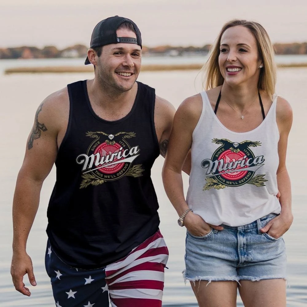 Men's Murica Brewing Tank - Black - Image 2
