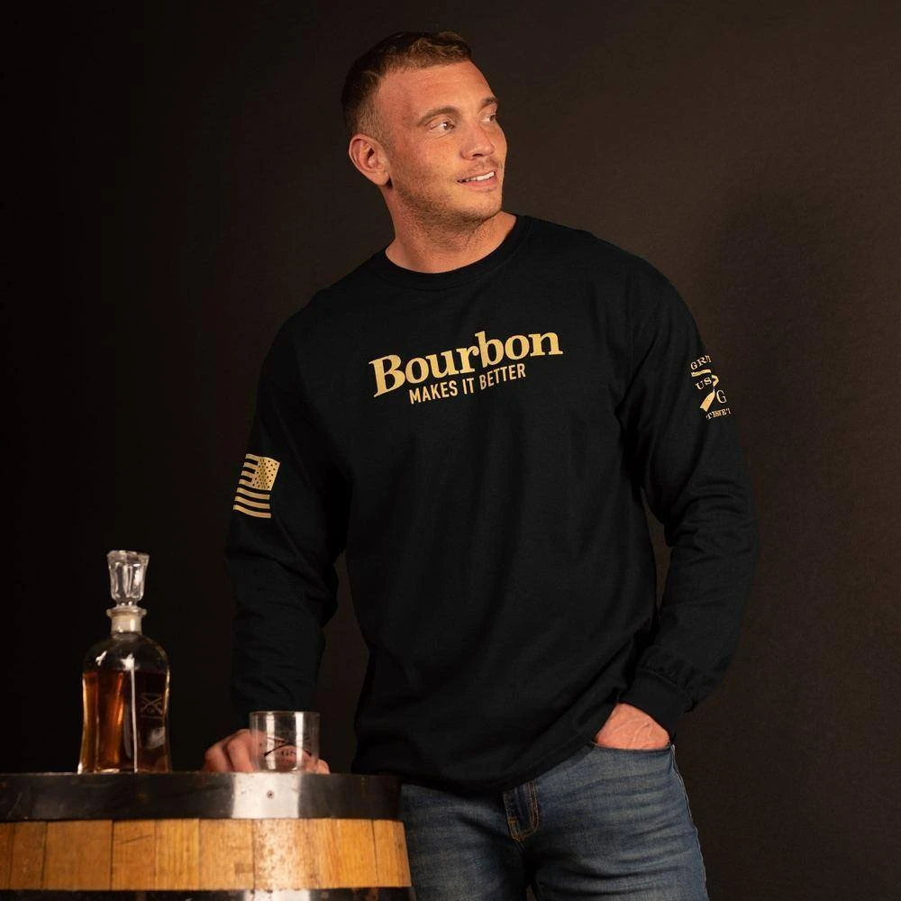 Bourbon Makes It Better Long Sleeve - Black - Image 2