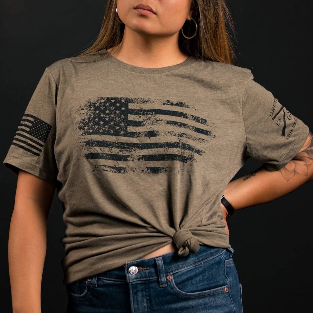 Women's American Vintage Relaxed Fit T-Shirt - Olive Triblend