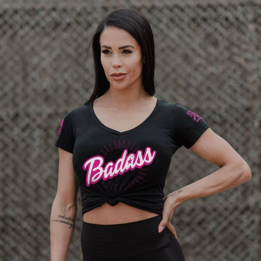 Women's Badass V-Neck - Black - Image 3