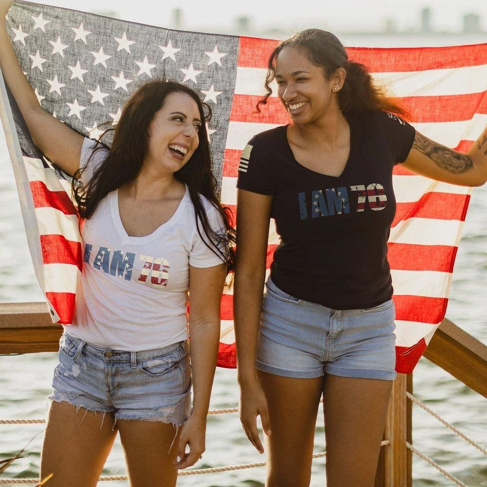 Women's I AM 76 V-Neck - White - Image 3