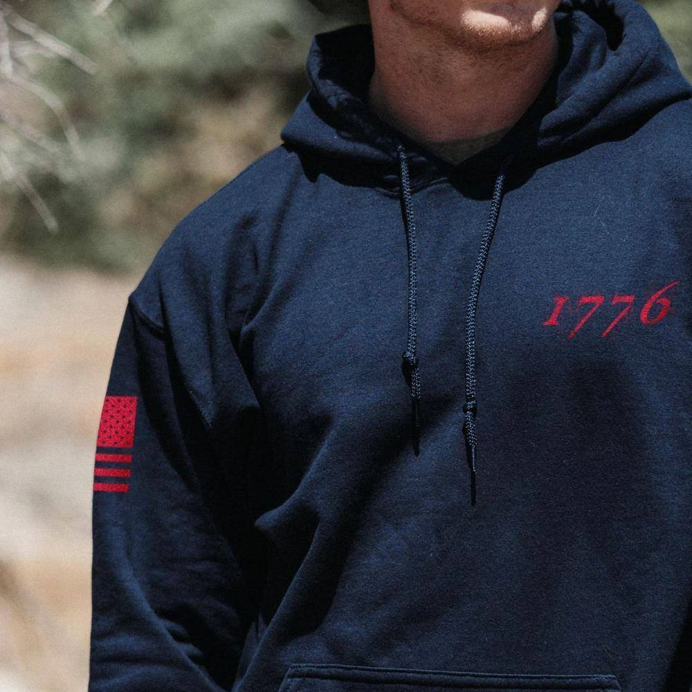 1776 Flag Hoodie - Navy - Image 3