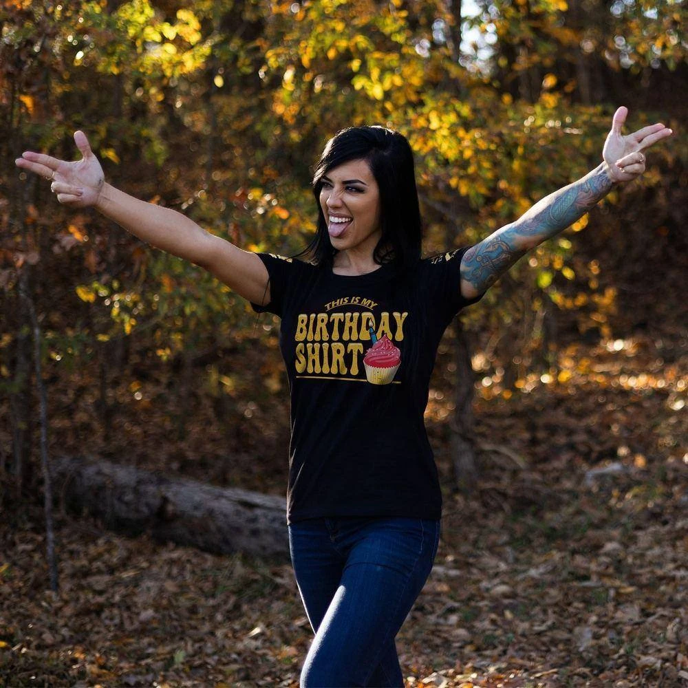 Women's This Is My Birthday Slim Fit T-Shirt - Black - Image 4