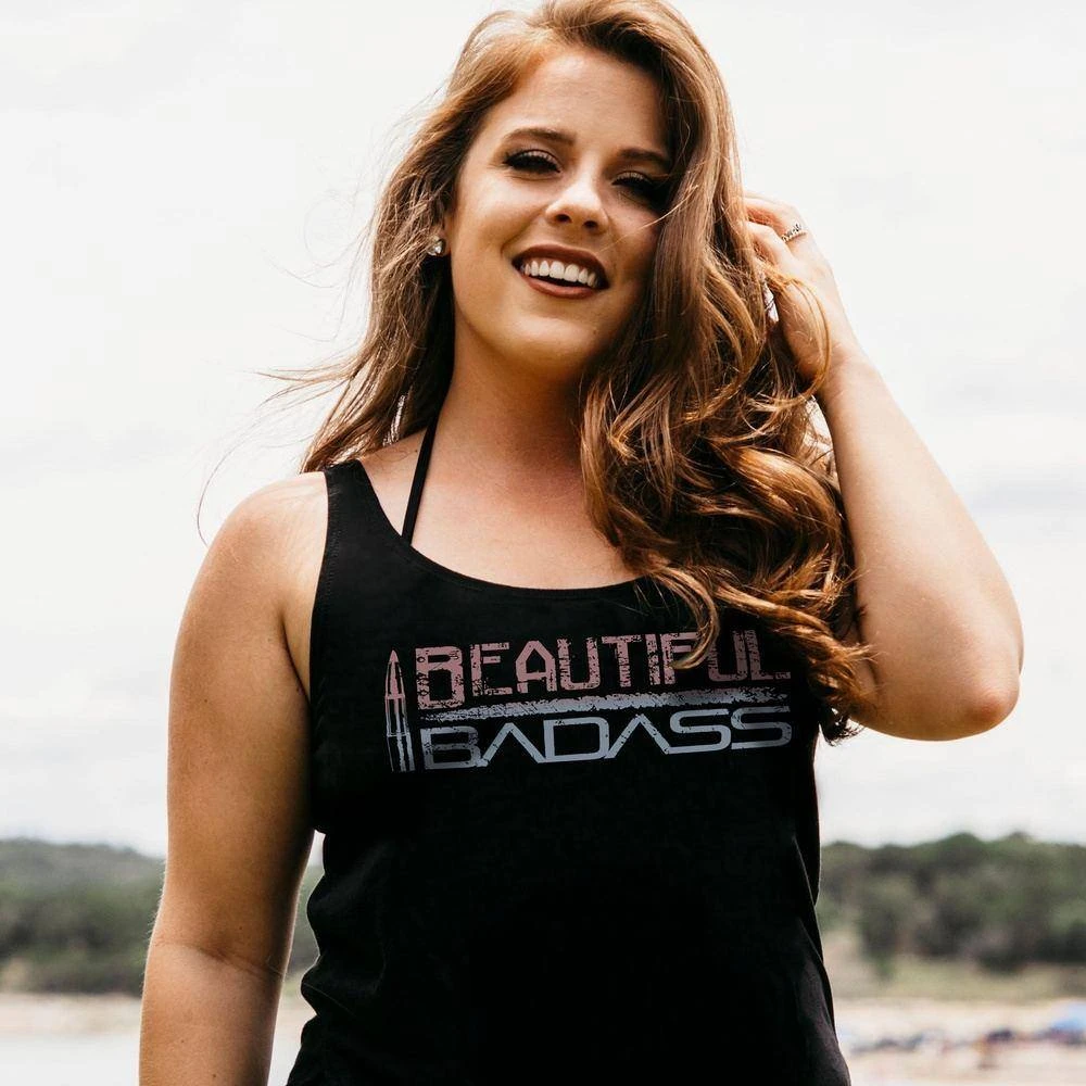 Women's Beautiful Badass Ombre Tank - Black