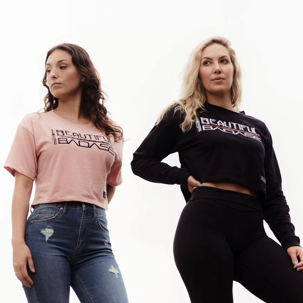Women's Beautiful Badass Cropped T-Shirt - Desert Pink - Image 6