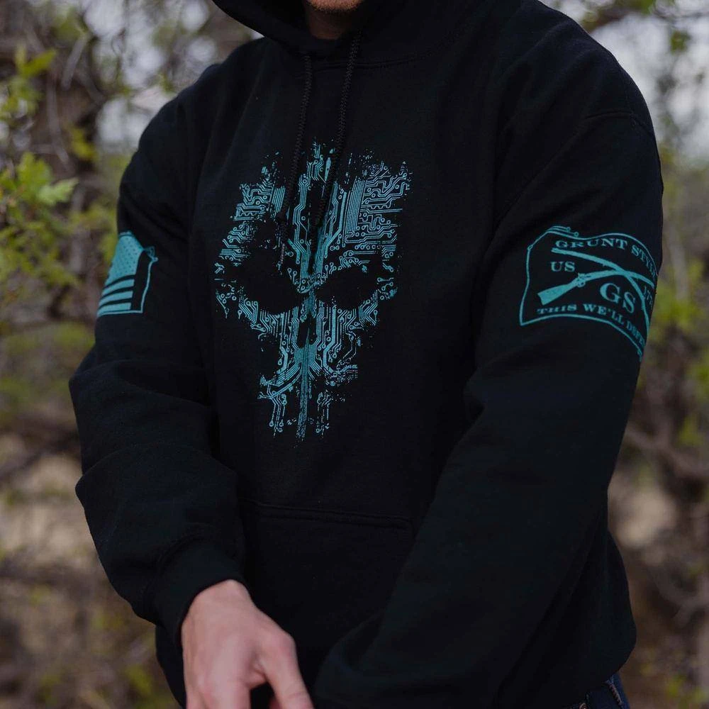 Circuit Skull Hoodie - Black - Image 3