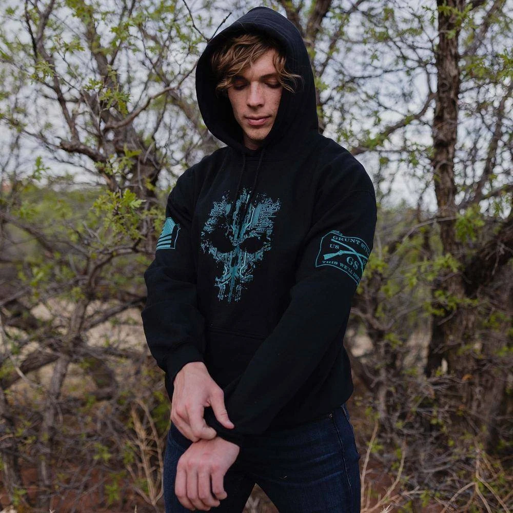 Circuit Skull Hoodie - Black - Image 2