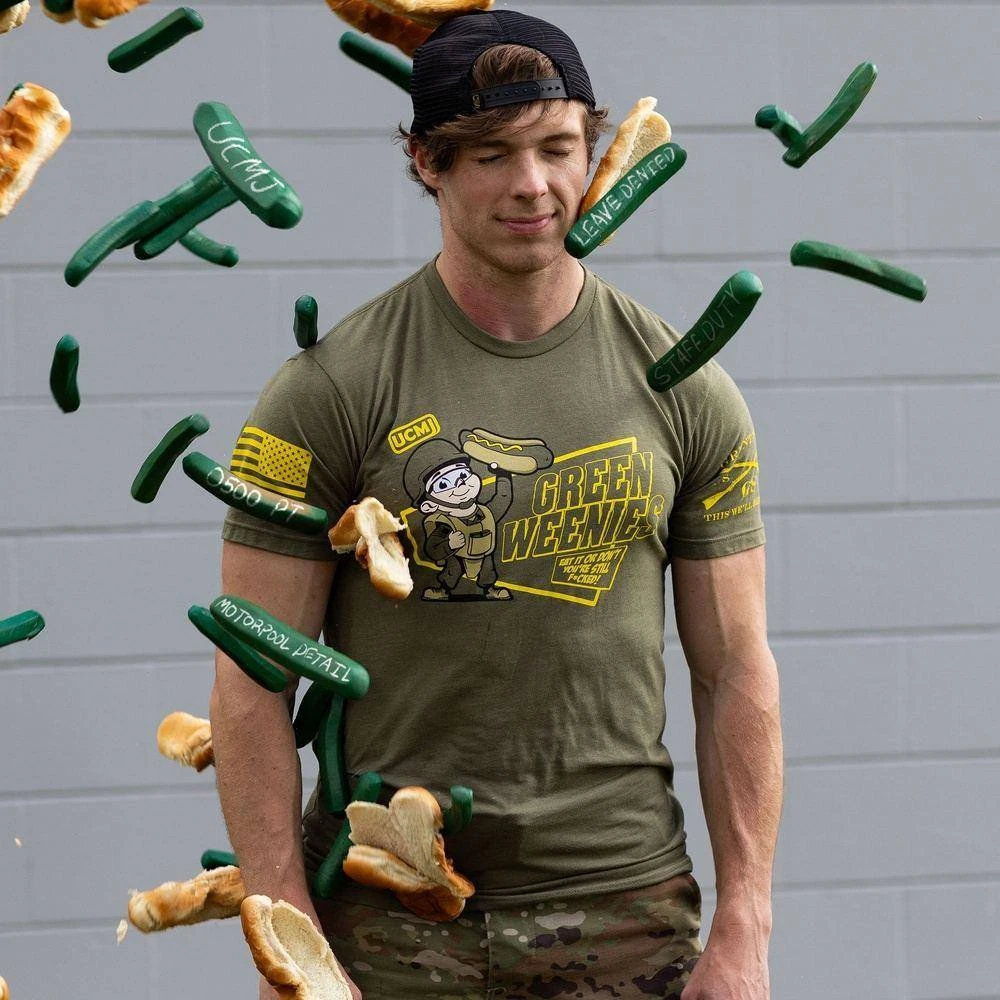 Green Weenies T-Shirt - Military Green - Image 3
