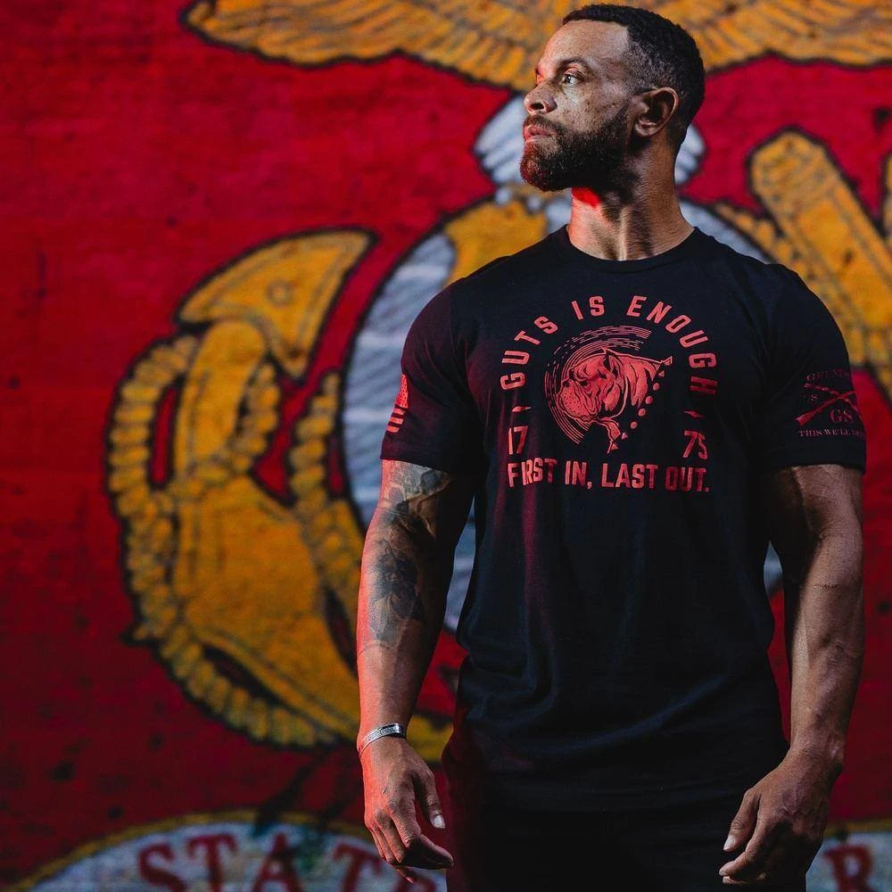 USMC - First In T-Shirt - Black - Image 4