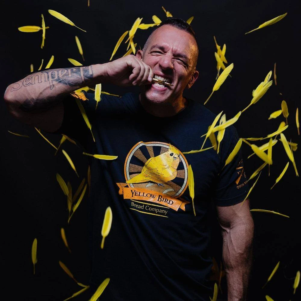 Yellow Bird Bread Company T-Shirt - Midnight Navy - Image 4