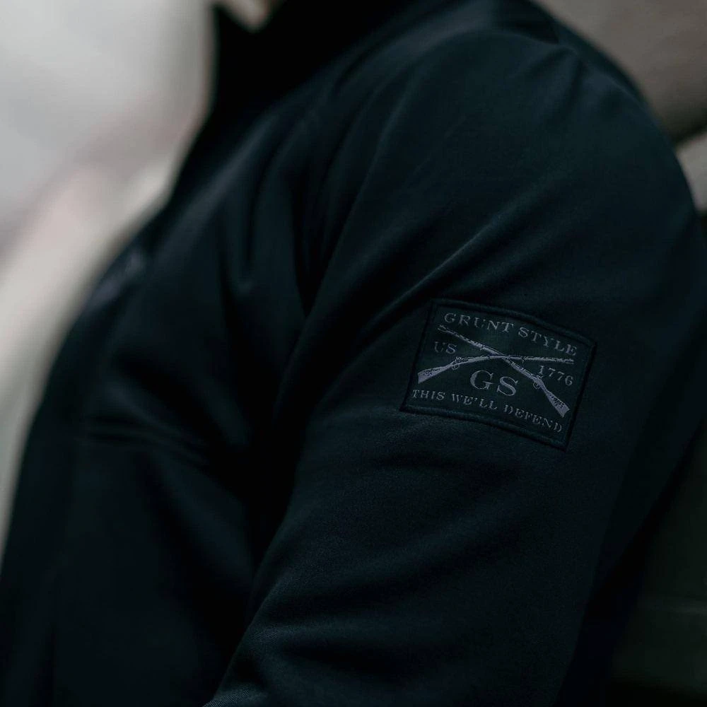 Men's 1/2 Zip Waffle Top - Black - Image 8